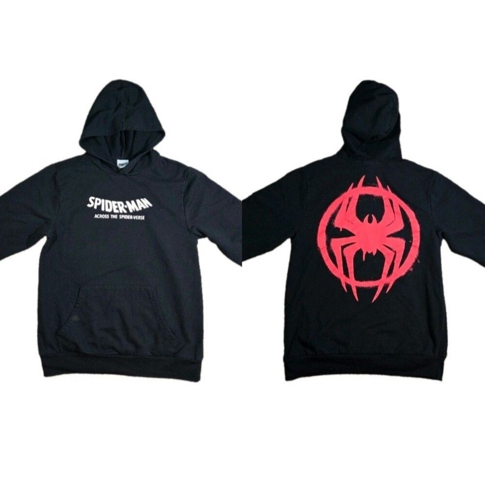 Boys Marvel SpiderMan Mile Morales Pullover Hoodie Black Large